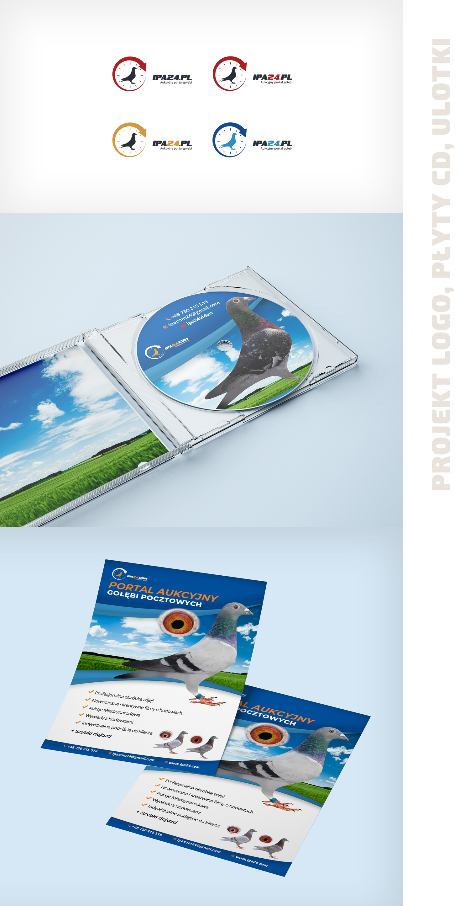 Projekt: logo, ulotki A4 i płyty CD